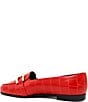 Amalfi Occhiello Croco Embossed Chain Link Loafers - Image 4