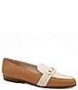 Color:Mou Camel Pluma Lux/Beige Pluma Lux - Image 1 - Onore Leather Two Tone Bit Buckled Loafers