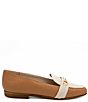 Color:Mou Camel Pluma Lux/Beige Pluma Lux - Image 2 - Onore Leather Two Tone Bit Buckled Loafers