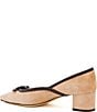 Amalfi Pagliuzza Suede Block Heel Mini Bow Pumps - Image 2