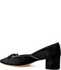 Amalfi Pagliuzza Suede Block Heel Mini Bow Pumps - Image 3