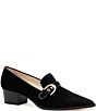 Amalfi Publio Suede Monk Strap Hardware Loafer Pumps - Image 1