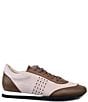 Color:Nude/Moka/Sigaro Combo - Image 2 - Rampollo Leather and Suede Retro Lace-Up Sneakers