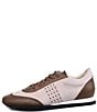 Color:Nude/Moka/Sigaro Combo - Image 3 - Rampollo Leather and Suede Retro Lace-Up Sneakers