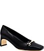 Amalfi Sesto Leather Bit Buckle Square Toe Pumps - Image 1