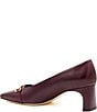 Amalfi Sesto Leather Bit Buckle Square Toe Pumps - Image 4