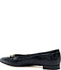 Amalfi Tappeto Crocodile Embossed Leather Pointed Toe Chain Hardware Dress Flats - Image 2