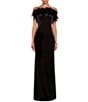 Amanda Uprichard Ella Feather Strapless Velvet Long Gown - Image 1