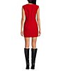 Amanda Uprichard Juno Crepe Split Round V-Neck Cap Sleeve Fitted Mini Dress - Image 2