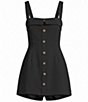 Amanda Uprichard Mindy Square Neck Sleeveless Romper - Image 4