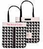 Amelin Archive The Art of Color Squared Canvas Tote Bag, Color:Pink Multi - Image 1