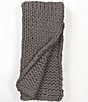 Color:Grey - Image 1 - Gage Cable Knit Grey Throw Blanket