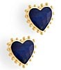 Anabel Aram 18K Heart With Stone Stud Earrings - Image 1