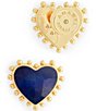 Anabel Aram 18K Heart With Stone Stud Earrings - Image 2
