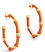 Anabel Aram Bamboo Enameled Hoop Earrings - Image 5