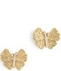 Anabel Aram Butterfly Crystal Stud Gold Earrings - Image 1