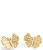 Anabel Aram Butterfly Crystal Stud Gold Earrings - Image 2