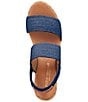 Color:Navy - Image 6 - Allison Stretch Raffia Espadrille Wedge Sandals