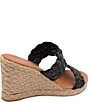 Color:Black - Image 3 - Aria Woven Leather Espadrille Wedge Slides