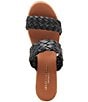 Color:Black - Image 6 - Aria Woven Leather Espadrille Wedge Slides