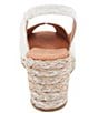 Color:White/Silver - Image 3 - Audrey Floral Linen Esapdrille Wedge Peep Toe Sandals