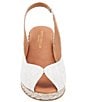 Color:White/Silver - Image 5 - Audrey Floral Linen Esapdrille Wedge Peep Toe Sandals