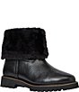 Andre Assous Ayla Leather Faux Shearling Cuff Lug Booties - Image 1