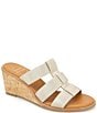 Color:Platino - Image 1 - Bentley Featherweight Stretch Cork Wedge Sandals