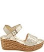Color:Platino - Image 2 - Carissa Leather Braided Espadrille Wedge Sandals