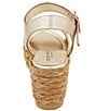 Color:Platino - Image 3 - Carissa Leather Braided Espadrille Wedge Sandals