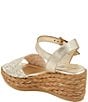 Color:Platino - Image 4 - Carissa Leather Braided Espadrille Wedge Sandals
