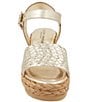 Color:Platino - Image 5 - Carissa Leather Braided Espadrille Wedge Sandals
