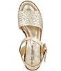 Color:Platino - Image 6 - Carissa Leather Braided Espadrille Wedge Sandals