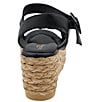 Color:Black - Image 4 - Cecilia Woven Leather Espadrille Platform Wedge Sandals