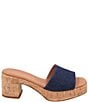 Color:Denim - Image 2 - Cypress Denim Cork Platform Slide Sandals