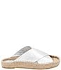 Color:Silver - Image 2 - Estelle Leather Espadrille Slide Sandals