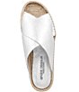 Color:Silver - Image 6 - Estelle Leather Espadrille Slide Sandals