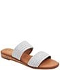 Color:Silver - Image 1 - Galia Featherweight Raffia Slide Sandals
