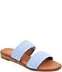 Color:Blue - Image 1 - Galia Raffia Wedge Slide Sandals
