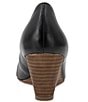 Color:Black - Image 3 - Khloe Leather Wedge Pumps