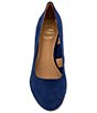 Color:Navy - Image 5 - Khloe Suede Cork Wedge Pumps