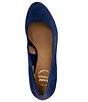 Color:Navy - Image 6 - Khloe Suede Cork Wedge Pumps