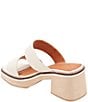 Color:Creme - Image 4 - Layla Leather Featherweight Platform Slide Sandals