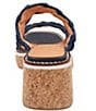 Color:Navy - Image 3 - Layla Woven Leather Featherweight Platform Slide Sandals
