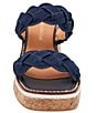 Color:Navy - Image 5 - Layla Woven Leather Featherweight Platform Slide Sandals