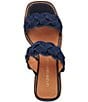 Color:Navy - Image 6 - Layla Woven Leather Featherweight Platform Slide Sandals
