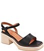 Color:Black - Image 1 - Louise Leather Featherweight Platform Ankle Strap Sandals