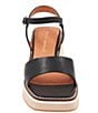 Color:Black - Image 5 - Louise Leather Featherweight Platform Ankle Strap Sandals