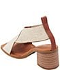 Color:Beige Linen - Image 4 - Naira Linen Elastic Heeled Sandals