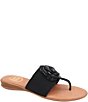 Color:Black - Image 1 - Nara Featherweight Stretch Elastic Rosette Slide Sandals